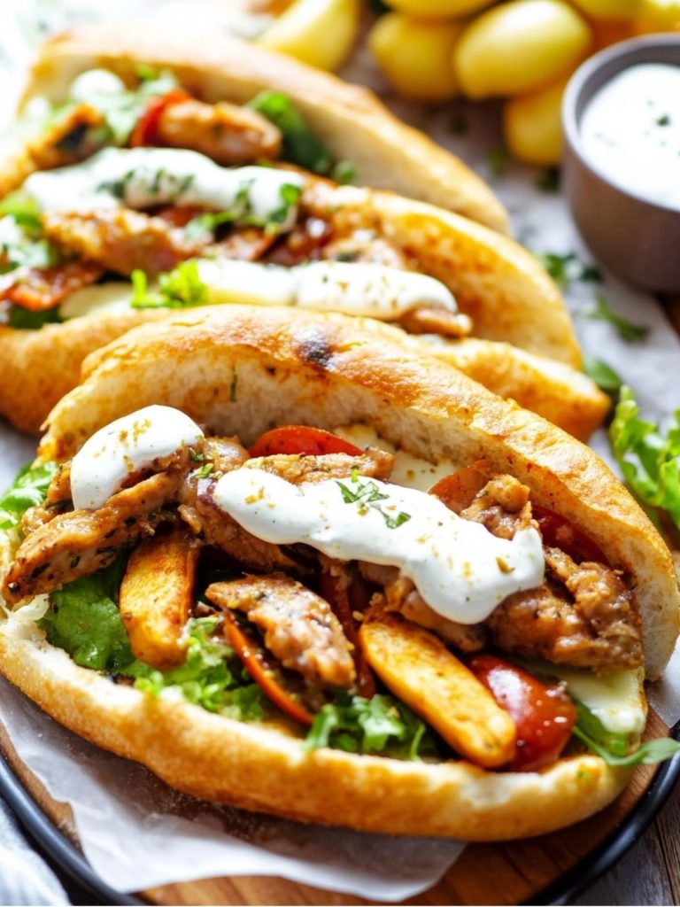 Zachte Pizzabroodjes Met Kip En Aardappelfriet (2)