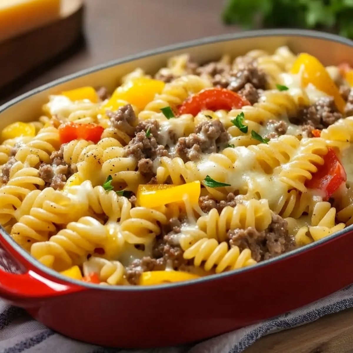 198.Pasta con Carne Molida y Queso