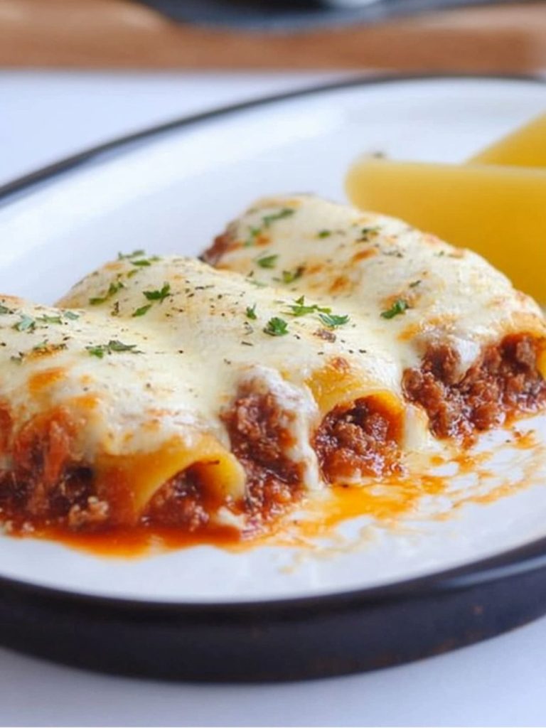 Canelones de Carne Picada y Bechamel