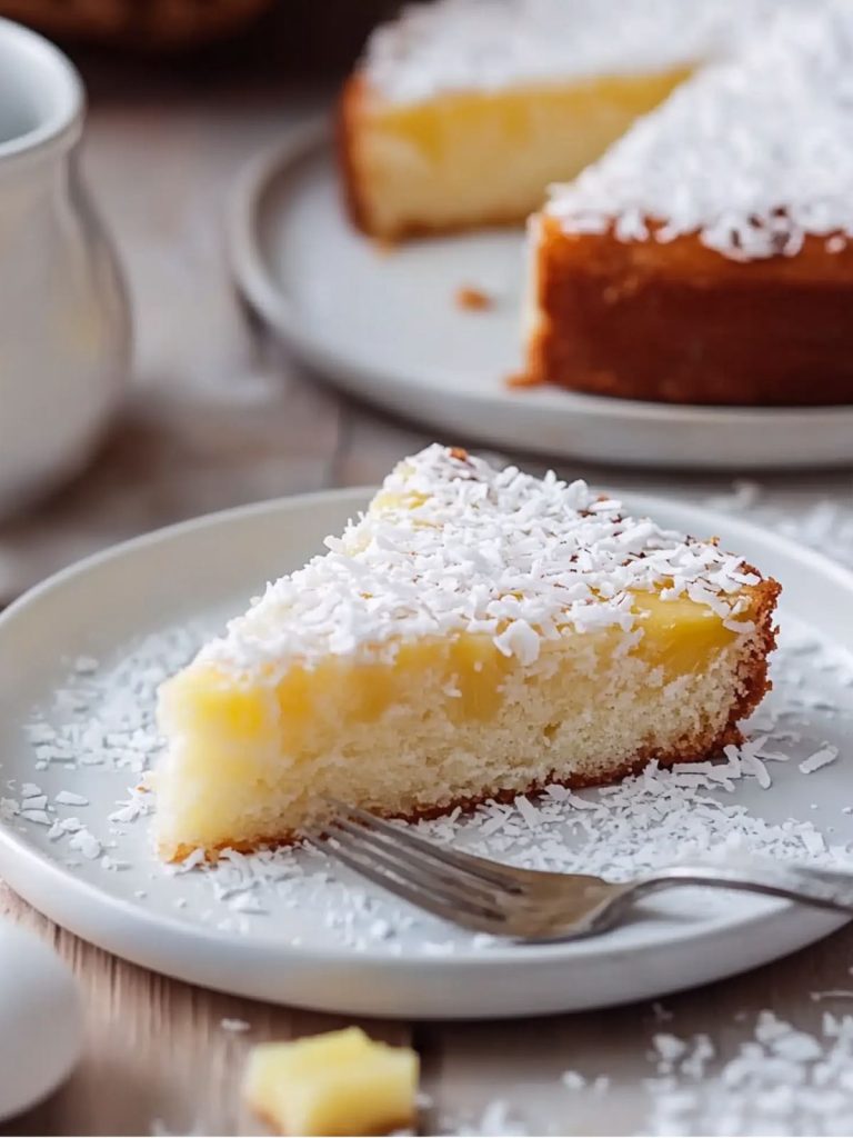 Tarta de piña y coco