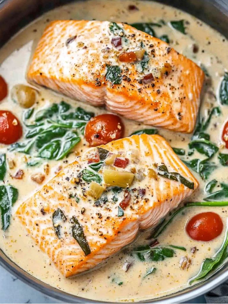 Salmón Cremoso a La Toscana (3)