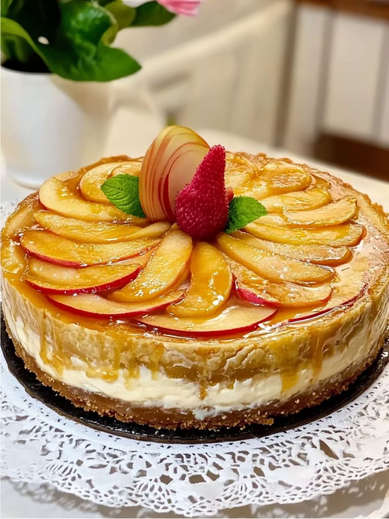 Tarta de queso con manzanas caramelizadas (2)