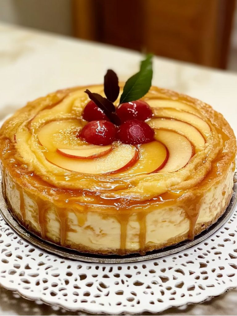 Tarta de queso con manzanas caramelizadas (3)