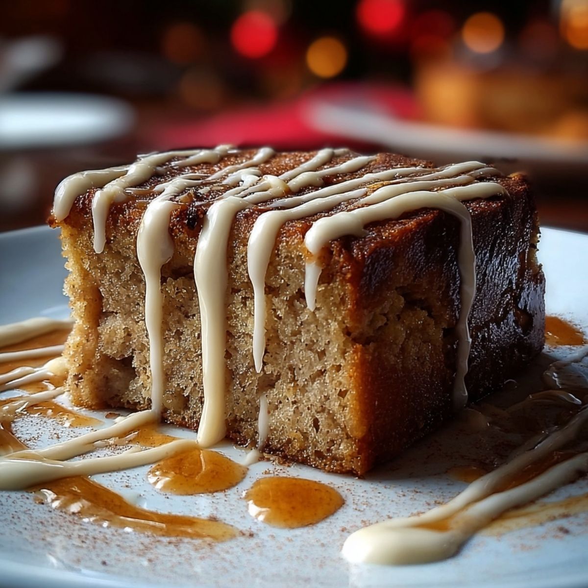 Budín de Pan Tradicional de Abuela con Salsa de Vainilla