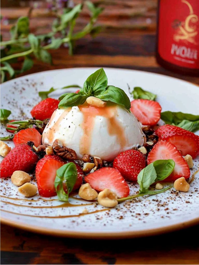 Burrata Sobre Cama De Fresas (3)