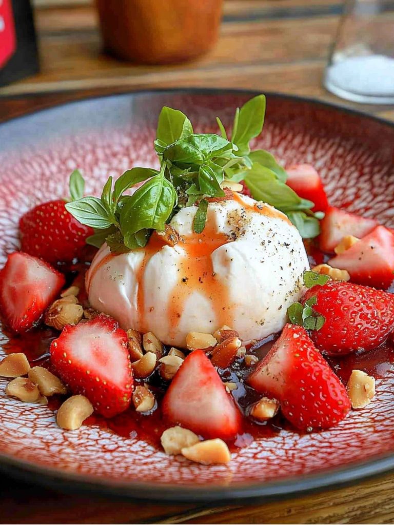 Burrata Sobre Cama De Fresas (4)