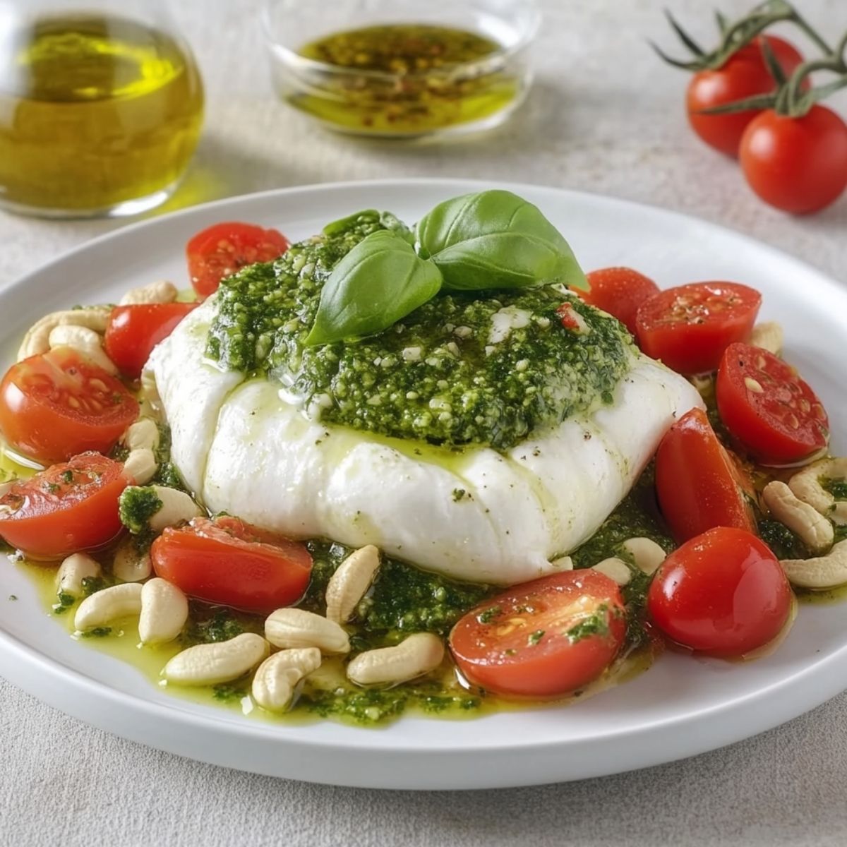 Ensalada De Burrata Y Pesto