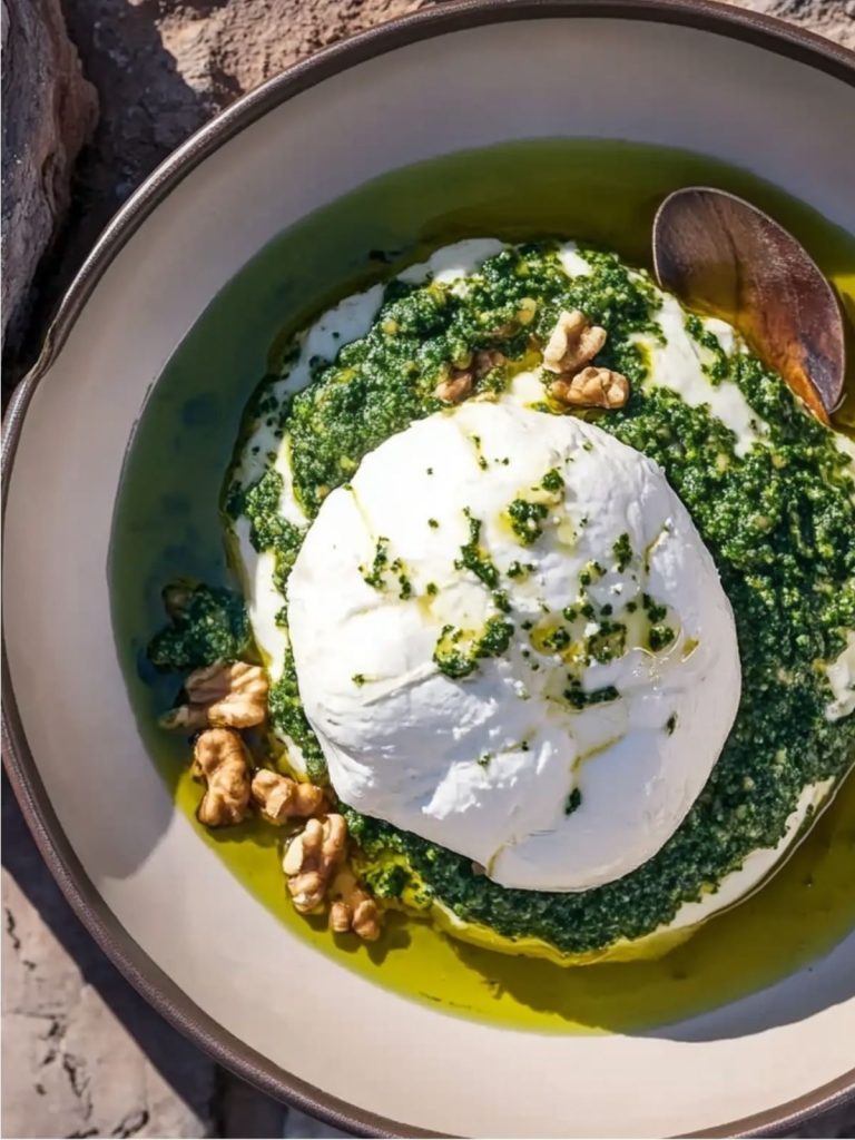 Pesto De Espinacas Con Burrata (2)