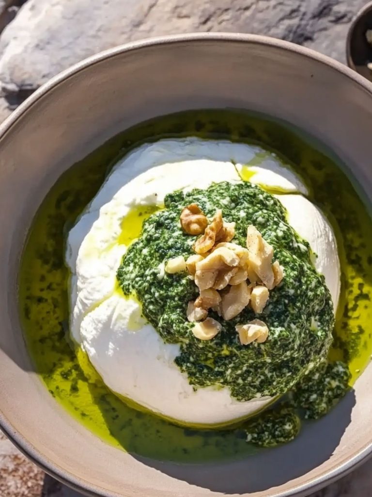 Pesto De Espinacas Con Burrata (4)