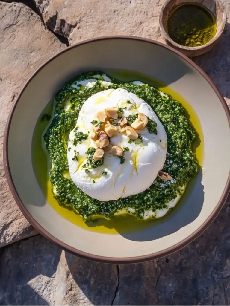 Pesto De Espinacas Con Burrata (5)