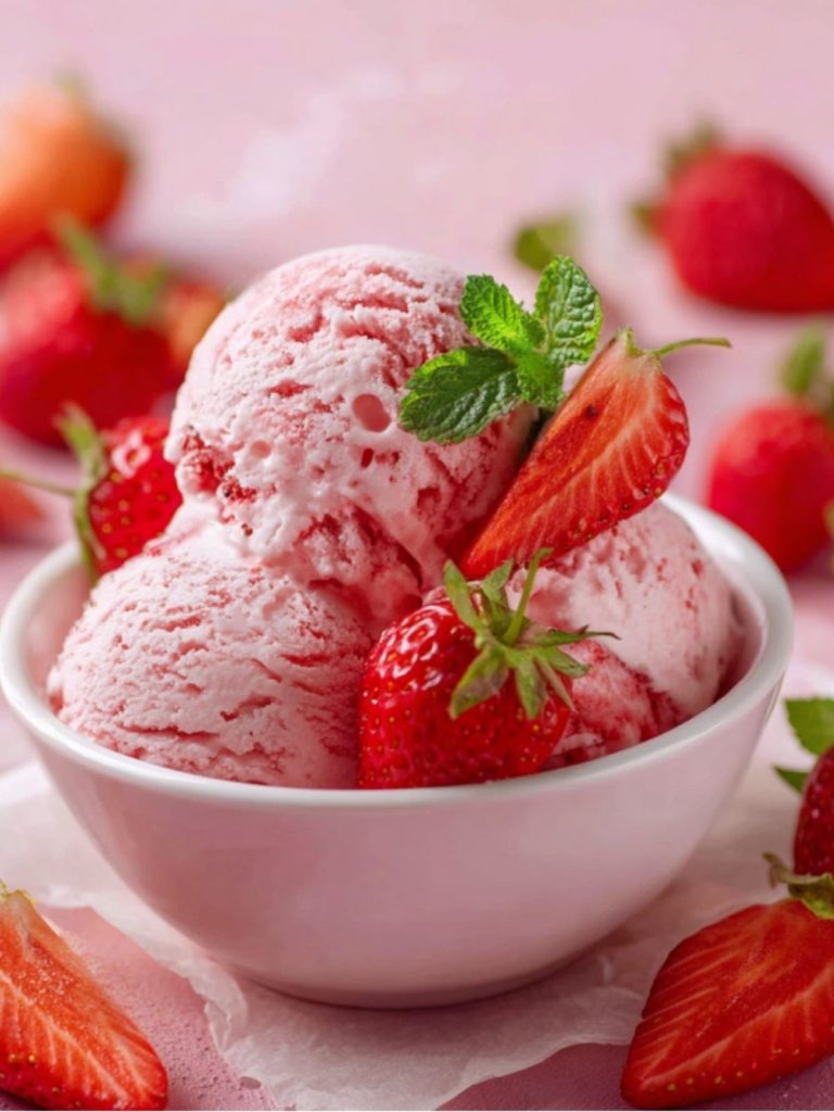Helado de fresa casero (4)
