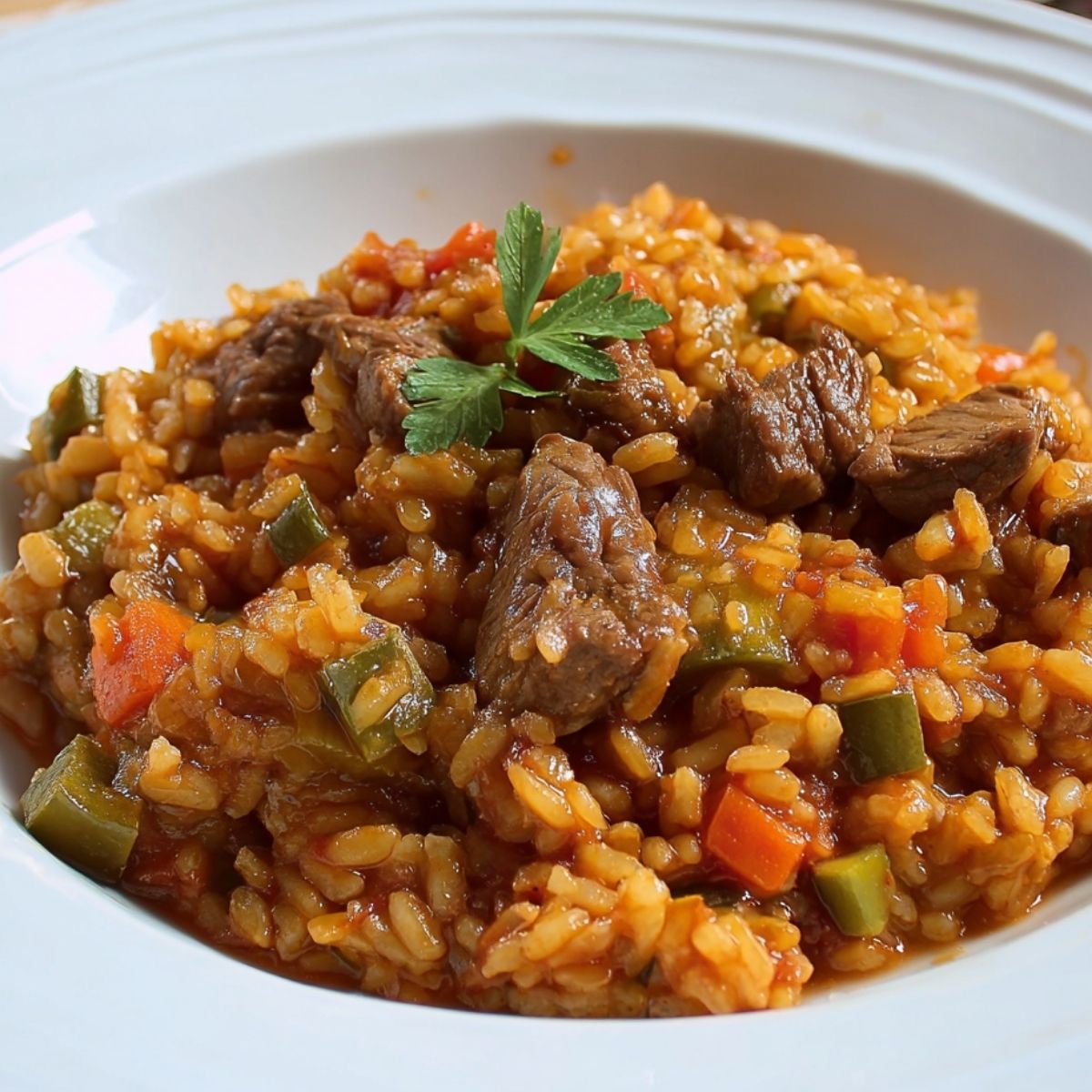 Arroz con Carne y Verduras