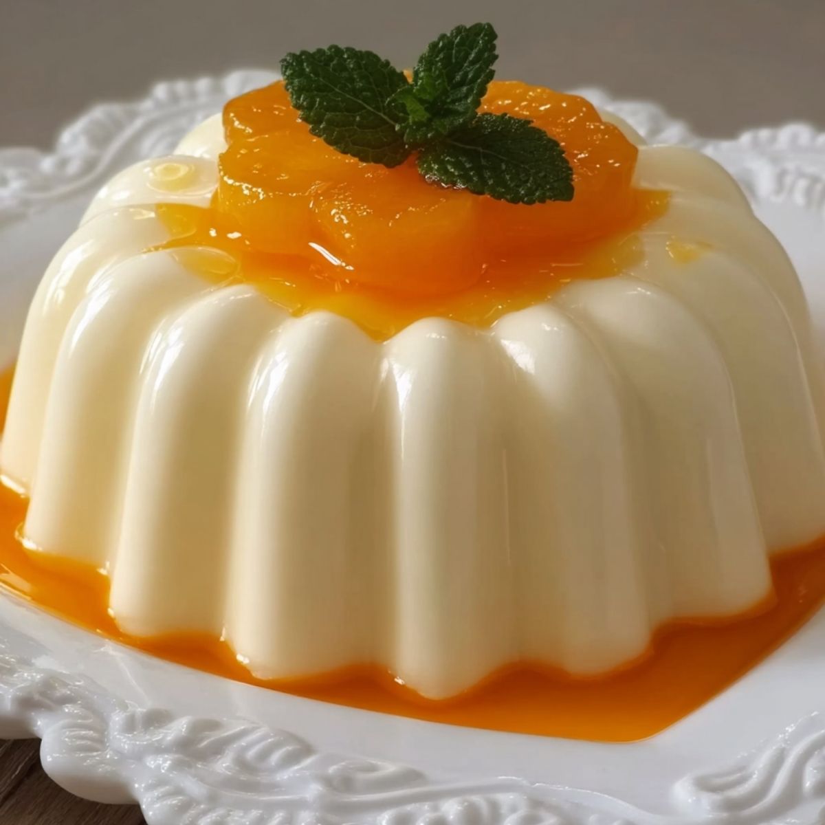 Gelatina de Durazno con Queso Crema