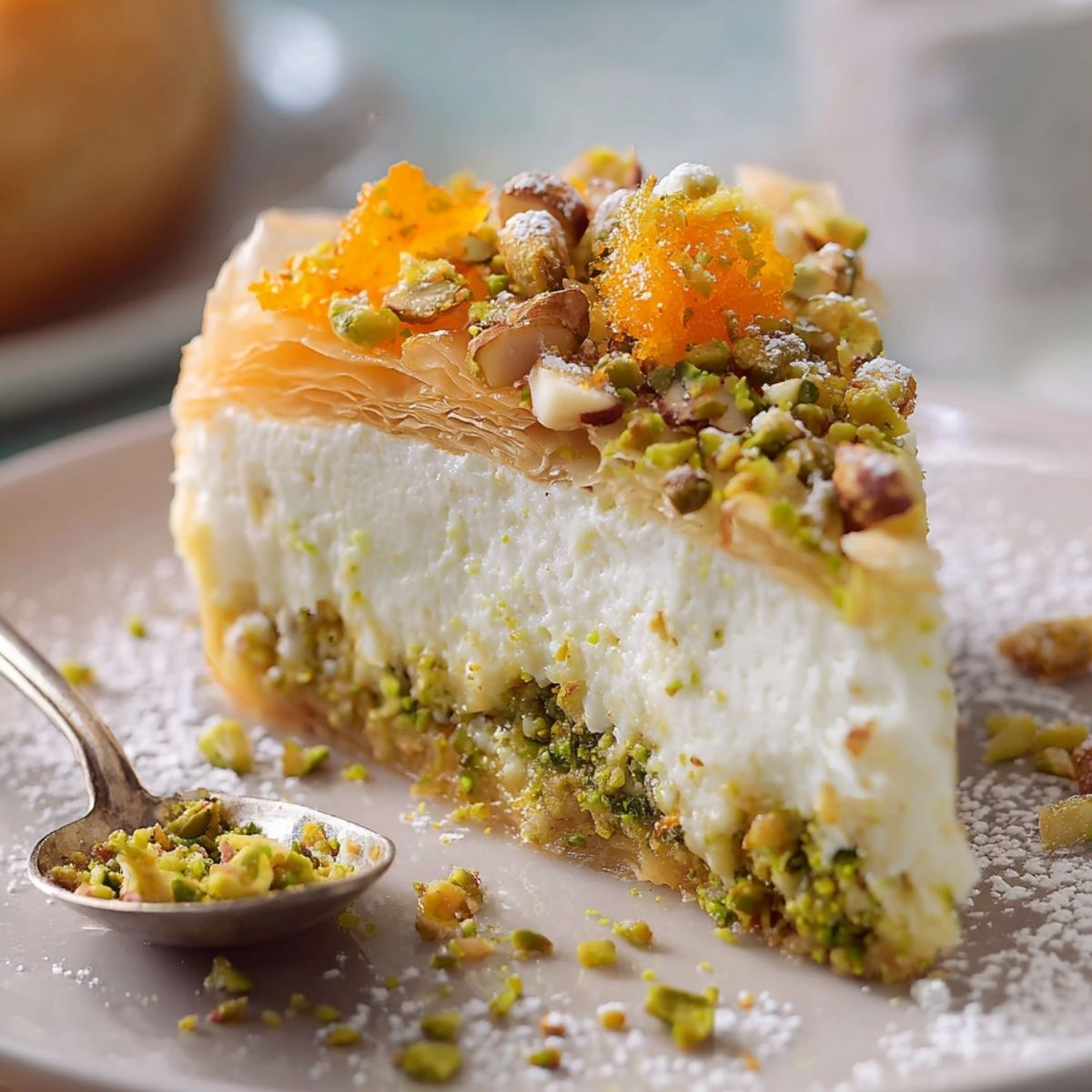 Tarta de Baklava de Pistacho y Miel
