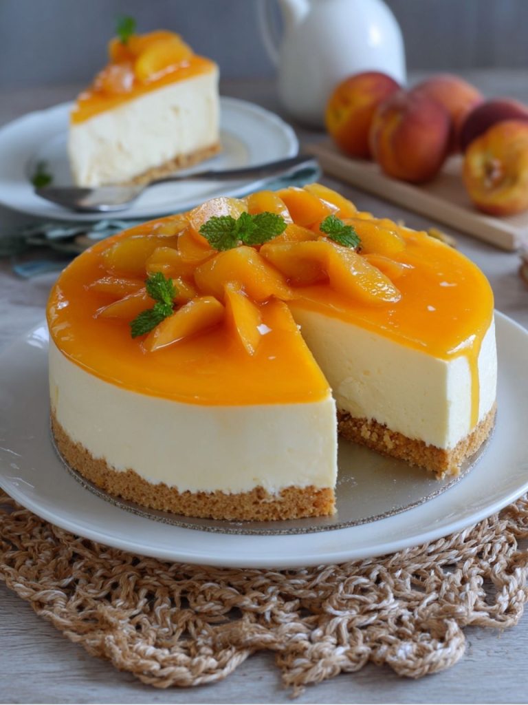 Tarta de Queso con Pastel de Melocotón (2)