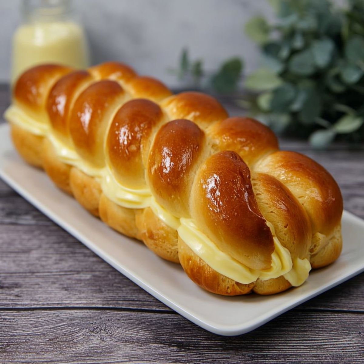 Trenzas de Pan Dulce con Crema Pastelera Aromática