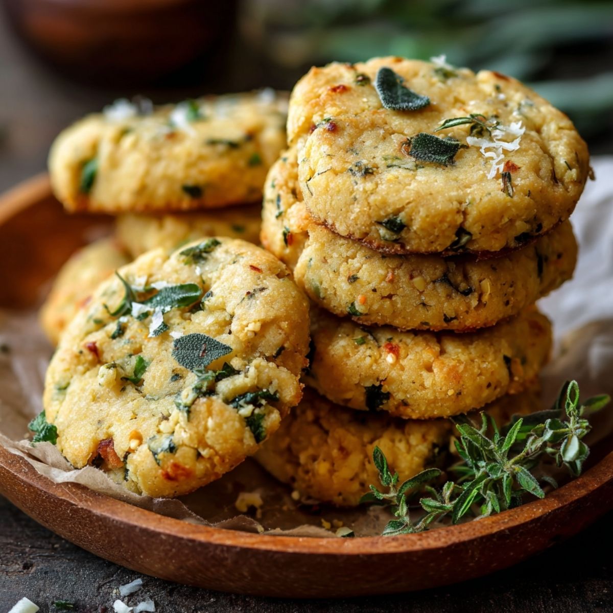 Galletas de Garbanzo con Queso Parmesano y Albahaca
