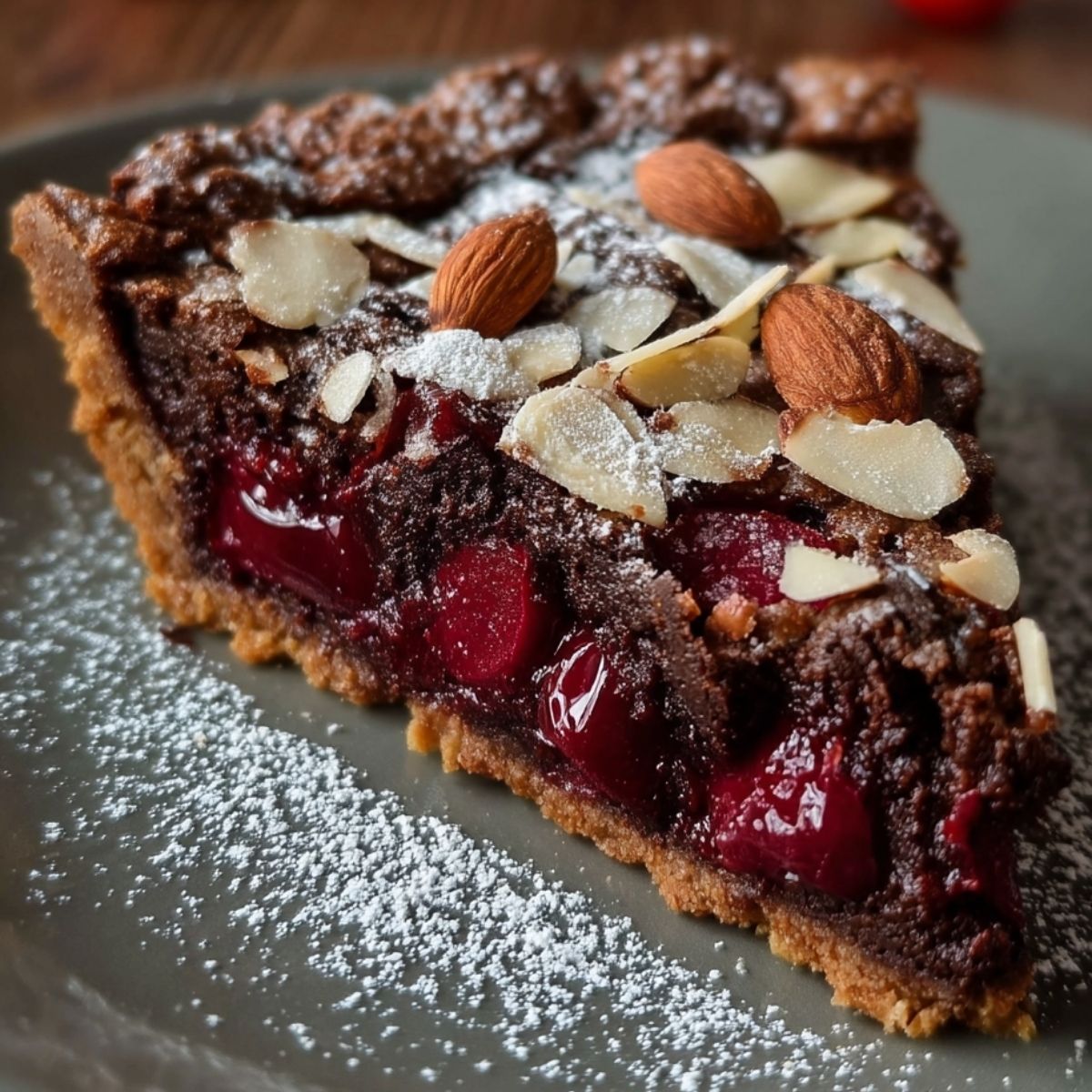 Pastel de Chocolate, Cerezas y Amaretto
