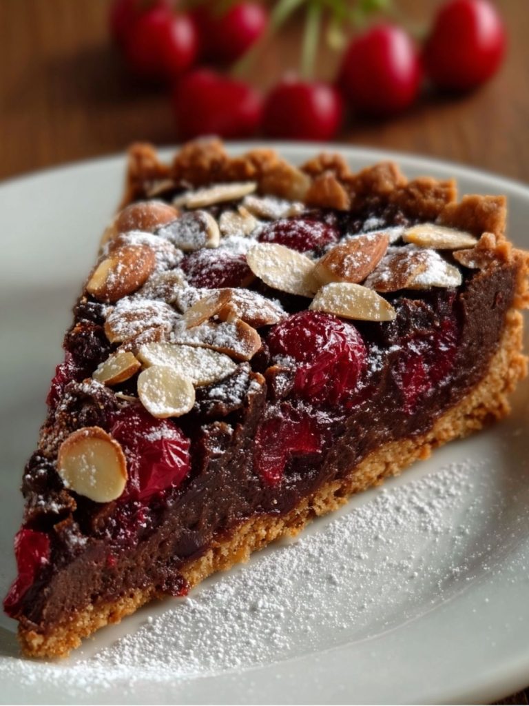 Pastel de Chocolate, Cerezas y Amarettode Chocolate Relleno
